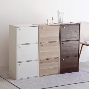 아이리스 코리아 400 3단 선반 도어 전면 책장 CX-33D