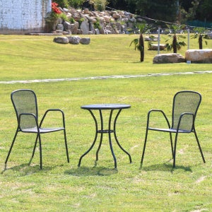 피카소 야외테이블 카페 테라스 펜션 정원 베란다 둥근망60 2인세트 블랙