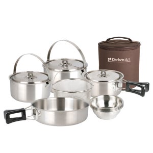 리빙글로리 에코 통3중 코펠4인 세트(손잡이 부착형)/ IH인덕션 304 스테인리스 국내제조