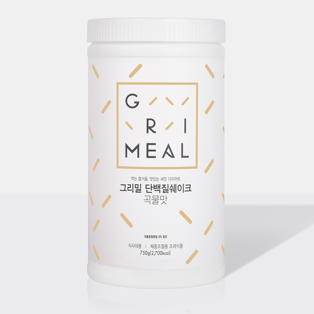 <b>그리밀</b> 단백질쉐이크 곡물맛 750g 맛있는 한끼 식사대용 <b>식단</b> 다이어트음식 다이어트간식