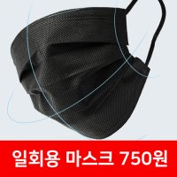 일회용 마스크 블랙 화이트 3중 필터 부직포 면 1매 50매