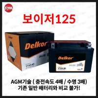 보이저125 보이져125 배터리 델코 AGM YTX9-BS 8Ah