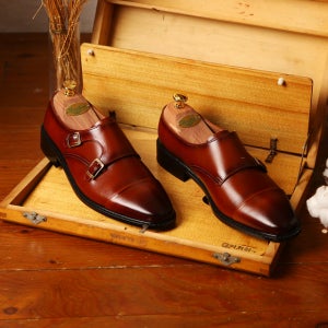 남자수제화 엘르 더블 몽크 스트랩 키높이구두