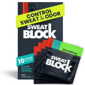 SweatBlock 데오드란트 물티슈 땀 발한 억제제 - 다한증 위한 사용 당 최대 7 일간 땀 발생 감소