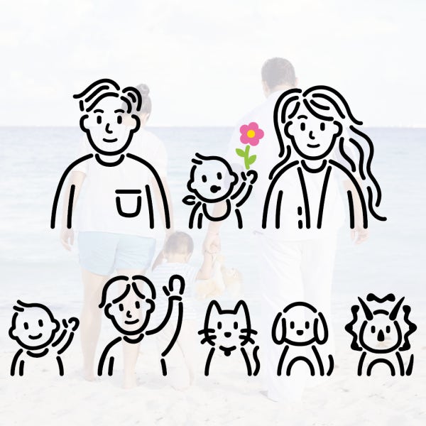 가족 스티커 / 아기가 타고 있어요 자동차 스티커 기본구성 베이직 사이즈