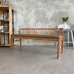 루치아 고무나무 원목 벤치의자 2인용