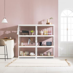 스피드랙 조립식앵글 수납장 4단 (백색, 검정) 강화합판 12T 600x300x1200