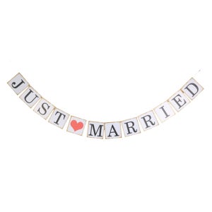 JUST MARRIED 웨딩가랜드 003 LPRG12 감성 종이가랜드 가렌다