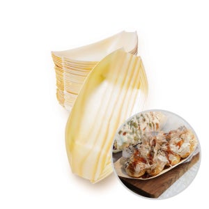 타코야끼 배모양 나무접시 50개, 소형