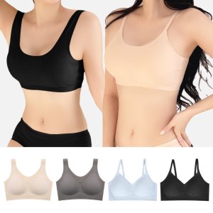 편한 심리스 노와이어 브라 인견 쿨 메쉬 런닝형 스포츠 브라 탑 퓨징 속옷 시원한 여름