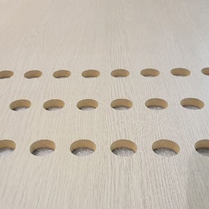 전체코팅 40x100mm 합판타공 목재 원형 타공판 우드판넬 코팅합판 CNC가공