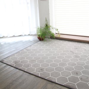 핵사곤 사계절 극세사 거실 러그 (2color)