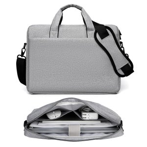 노트북 가방 파우치 대용량 멀티포켓 태블릿 크로스백 38.1cm(15인치), 그레이