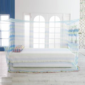 튼튼한 국산 블루 모기장 1-2인용 촘촘한 사각 침대 모기장