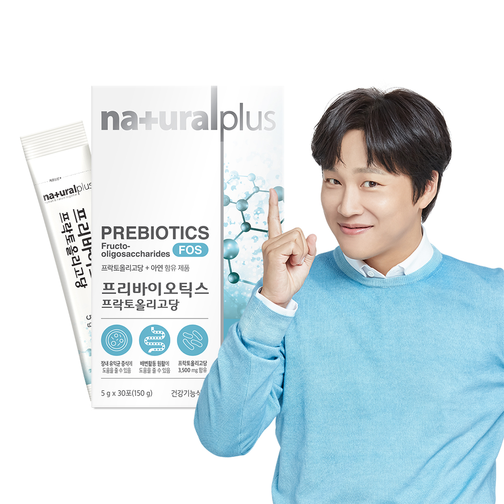 <b>내츄럴플러스</b> 프리바이오틱스 프락토올리고당 FOS 아연 유산균 먹이 30포, 1개