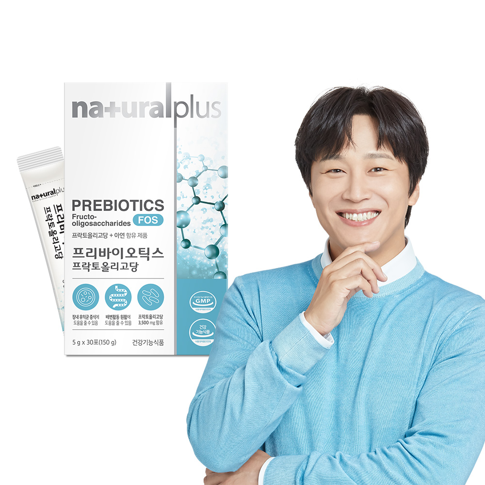 <b>내츄럴플러스</b> 프리바이오틱스 프락토올리고당 FOS 아연 유산균 먹이 30포, 1개