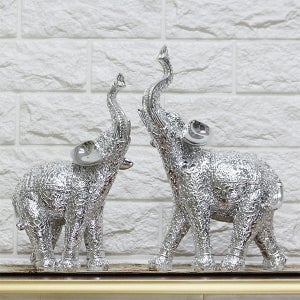 실버도금 코끼리 인테리어장식소품 S044 (중) 2P SET