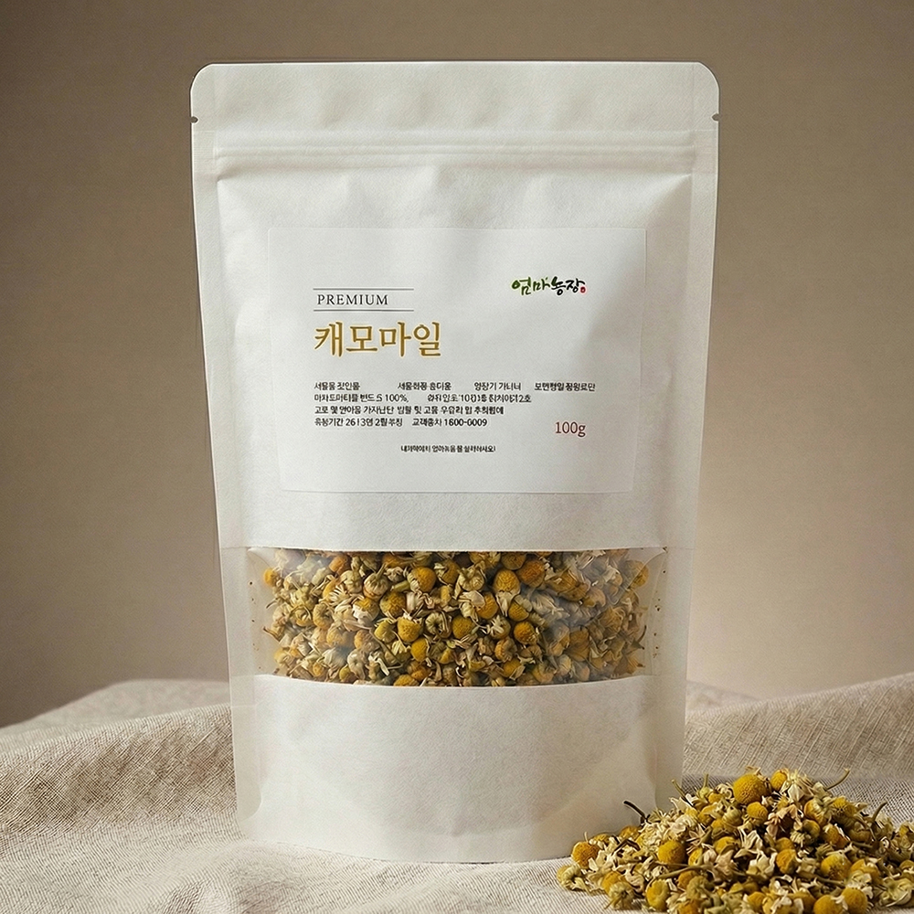 <b>캐모마일</b> 원물 리필용 허브차 대용량 꽃차 100g