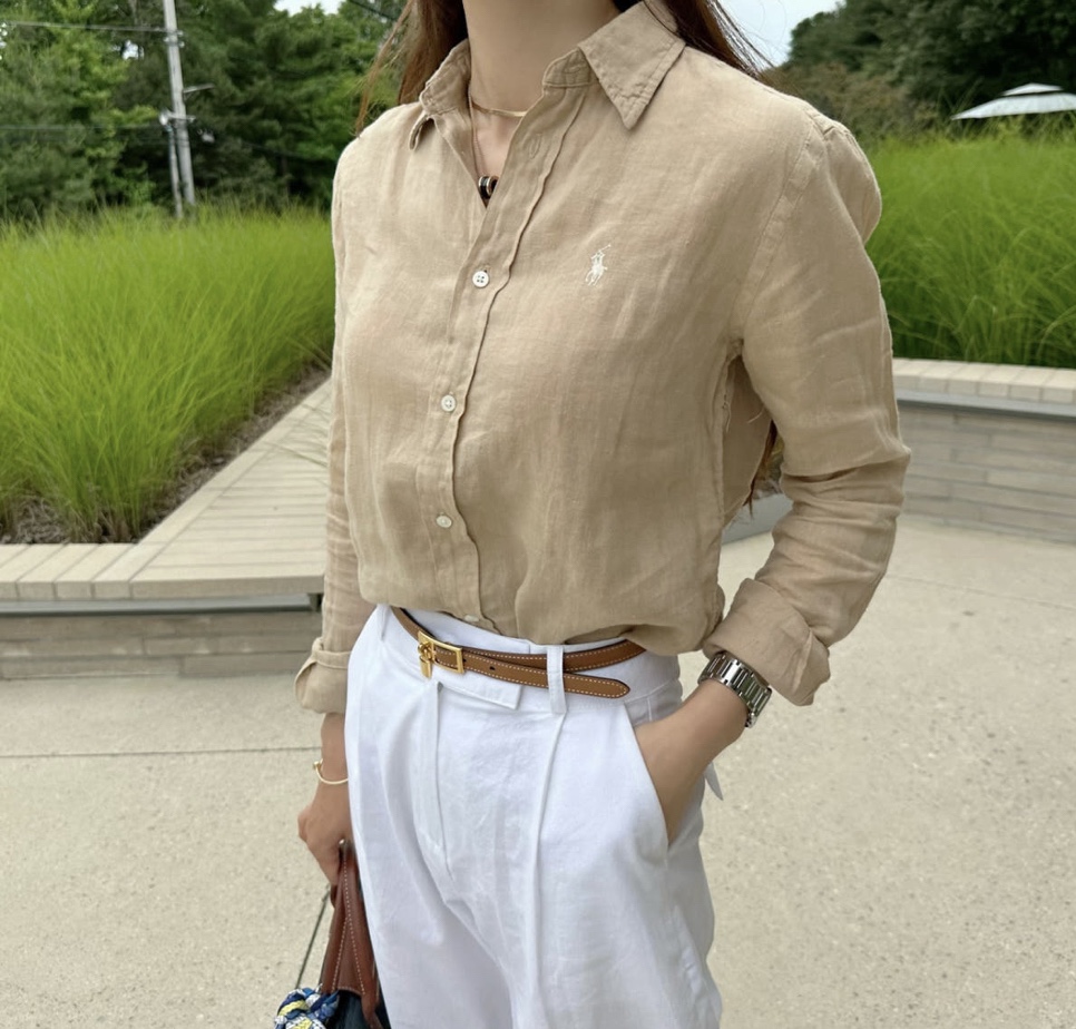 폴로랄프로렌 우먼 클래식핏 릴렉스핏 <b>린넨</b>셔츠(5컬러)