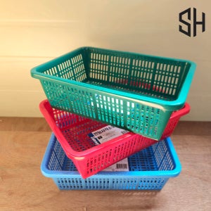 깊은 만능 사각 소쿠리 1호 플라스틱 다용도 수납 바구니 업소용 소형 정리 투표 바스켓