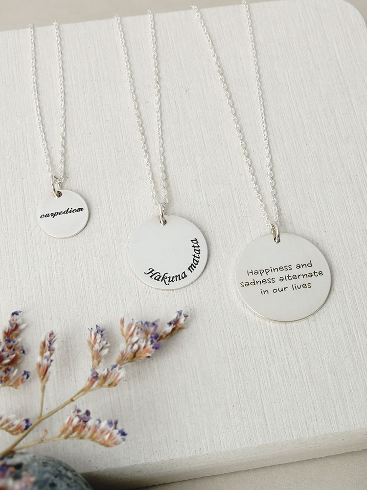 아르몽 이니셜 각인 실버 목걸이