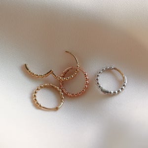 토프 골드볼 링귀걸이 - 14k 18k gold 원터치 작은 링 버블 금 귀걸이