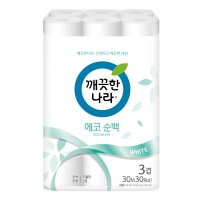 깨끗한나라 에코 순백 3겹 30롤 1팩 화장지 휴지