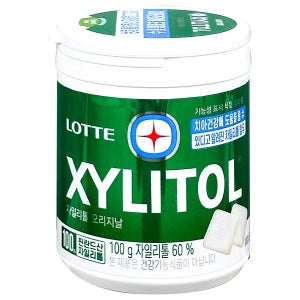 롯데제과 자일리톨 껌 오리지날 100g 용기 상쾌한 개운한