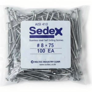 sedex 스텐직결피스 철판 기리 피스 나사 세덱스 8x75 100개