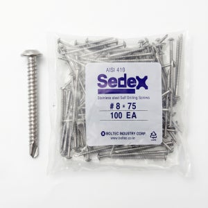 sedex 스텐직결피스 철판 기리 피스 나사 세덱스 8x75 100개
