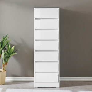 서랍장 모닝 LPM 팀버스리빙 화이트 400mm, 7단, 화이트