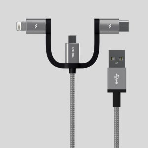 알파 3in1 아이폰 C타입 고속 멀티 충전 케이블50cm