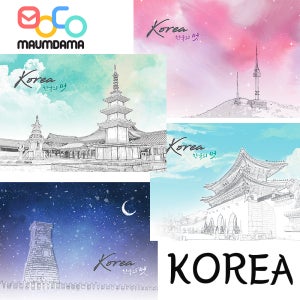 50장세트 관광 한국 경주 서울 명소 일러스트 감성 엽서