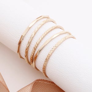 14K 샤이닝 컷팅 실반지 레이어드반지