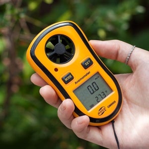 디지털 휴대용 풍속계 온도 속도 측정 바람 계측기