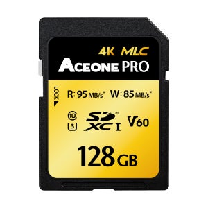 에이스원 프로 SD 128GB 메모리 카드 4K MLC V60 U3 국산 웨이퍼 (Made in KOREA)