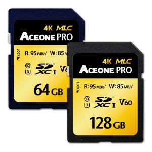 에이스원 프로 64GB 128GB SD 메모리 카드 4K MLC V60 U3 (Made in KOREA)