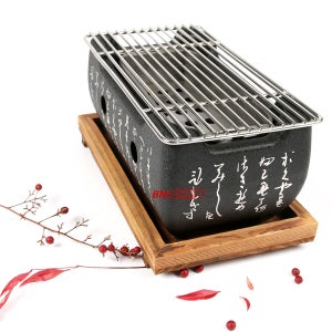 가정용 미니 화로 석쇠 그릴 직사각 대 일본식 야키니쿠 고기 불판