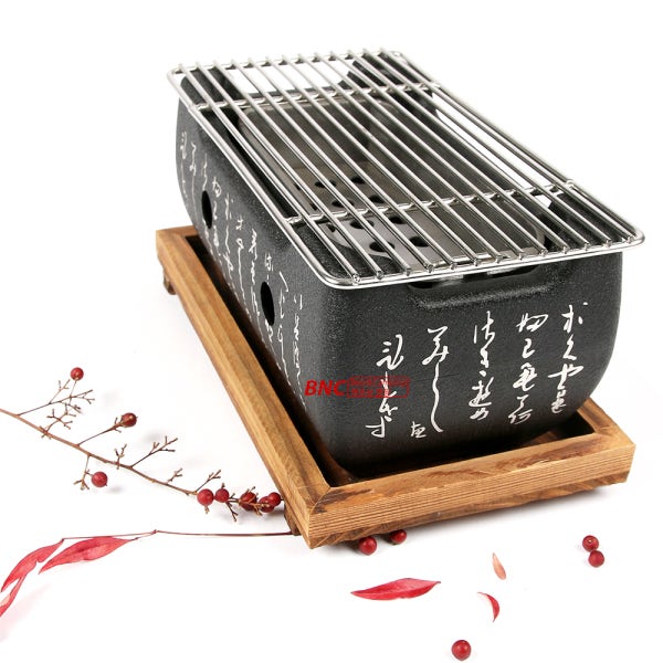 가정용 미니 화로 석쇠 그릴 직사각 대 일본식 야키니쿠 고기 불판