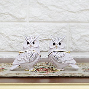 큐빅 부엉이장식품 보석함 W110 2P SET