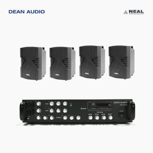 DEAN SR-450D 4채널 앰프 NA-D5 벽걸이 스피커 4개 매장 카페 음향 패키지