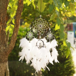 블랙비즈 화이트 3 동그라미 행운 드림캐쳐/드림캐쳐