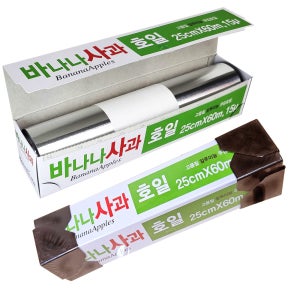 파손방지포장 바나나사과 알루미늄 쿠킹호일 대용량 25cmx60m, 1개