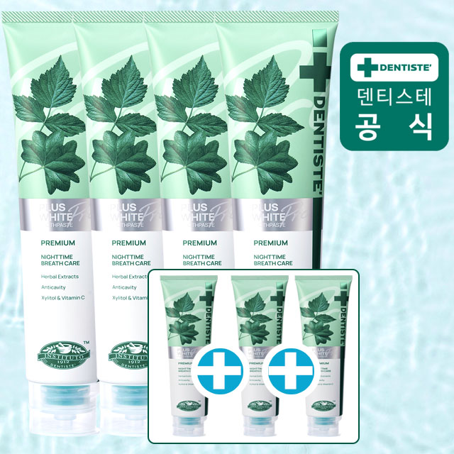 덴티스테 뉴플러스화이트 나이트타임 치약 세트 프로 200g 4개+20g 3개 대표 이미지