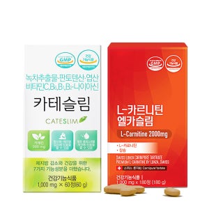 (1+1)카테슬림+엘카슬림 녹차카테킨 엘카르니틴 다이어트 보조제 다이어트식품 체지방분해 추천