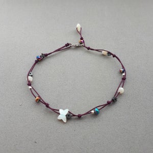 나비자개 & 크리스탈 매듭발찌