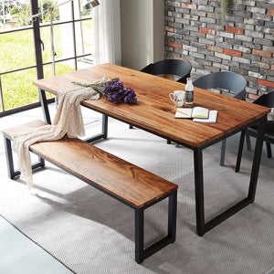 푸른숲가구 월넛 원목 6인용 식탁세트