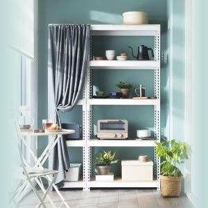 스피드랙 조립식앵글 수납장 5단 (백색, 검정) 강화합판 12T 600x300x1200