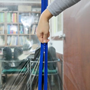 양면테이프 부착된 접착식 지퍼 방풍비닐 비닐커튼 100cm 롱지퍼 자크