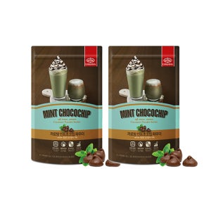 까로망 민트초코칩 라떼 파우더 민트초코, 500g, 2개